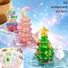 3D Stackable Stickers,Crystal Stacked 3D Building Stickers,DIY 3D Puffy Sticker Kit,3D Relief StackingStickers,Cute DIY Mini Scenes Ornament Decals Craft Kit for Adults & Kids Desktop Decorative (F) view 2