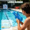 2 Pack Electric Water Guns for Adults & Kids, Automatic Squirt Guns with 32Ft Long Range, Large Capacity,LED Light, Summer Outdoor Swimming Pool Water Toys, Red and Blue view 2