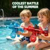 2 Pack Electric Water Guns for Adults & Kids, Automatic Squirt Guns with 32Ft Long Range, Large Capacity,LED Light, Summer Outdoor Swimming Pool Water Toys, Red and Blue view 3