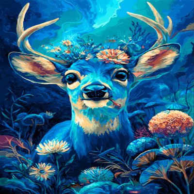 500 Piece Jigsaw Puzzles Fantasy Deer Floral Forest for Adults 14+