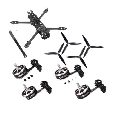7inch 295mm FPV Carbon Fiber Frame F4 V3S PLUS Stack BLS 60A ESC 2807 1300KV Brushless Motor 7040 Propeller RC Kit Compatible With Mark4 Mark 4(Red)