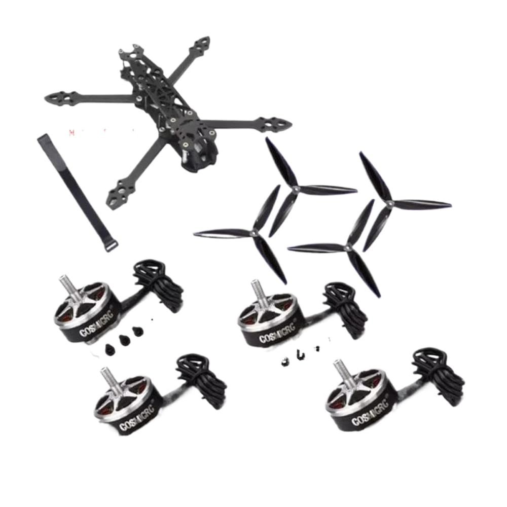 7inch 295mm FPV Carbon Fiber Frame F4 V3S PLUS Stack BLS 60A ESC 2807 1300KV Brushless Motor 7040 Propeller RC Kit Compatible With Mark4 Mark 4(Red)