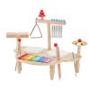 Fesjoy Baby Musical Instrument Set with Drum Glockenspiel Chime Bell Cymbal for Enhanced Hand Eye Coordination and Musical Interest, Safe Wood Construction view 4