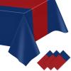 VitalCozy 6 Pcs Plastic Disposable Table Covers 51x108,Navy Blue, Red view 1