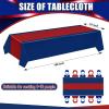 VitalCozy 6 Pcs Plastic Disposable Table Covers 51x108,Navy Blue, Red view 2
