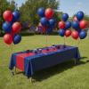 VitalCozy 6 Pcs Plastic Disposable Table Covers 51x108,Navy Blue, Red view 4