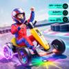 Hikole 12V Electric Go Kart for Kids 3-6, Foldable, Light-Up Wheels, Yellow view 3