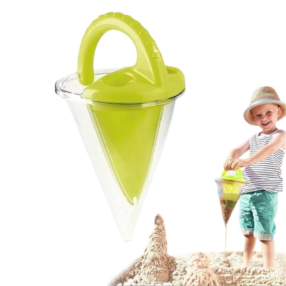 BGGJJ Sand & Water Mixing Funnel Toy for Beach Play, Spilling Funnel for Sandcastle Building, Sifting Tool for Shore Activities, Outdoor Sensory Toy for Kids & Adults, Garden Accessory(Green)
