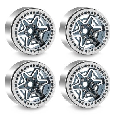 4PCS 2.2'' Aluminum Alloy Wheel Rim Tire Hub 64x36mm RC Upgrade Parts for 1/10 TRAXXAS TRX4 AXIAL SCX10 90046 YK4102 D90 MJX H8H Crawler RC Car (Titanium)