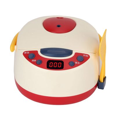 DAN&DRE Kids Rice Cooker Toy with Steam Sound Effects for 3 Years Old Kitchen Cooking Playset Simulation Toy with Music and Colorful Fruits (Red Spray Rice Cooker)