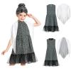 ACSUSS Girls 100 Day School Cosplay Costumes Sleeveless Floral Print Dress with Fringed Shawl Granny Outfits Blue 12 Years view 3