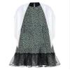 ACSUSS Girls 100 Day School Cosplay Costumes Sleeveless Floral Print Dress with Fringed Shawl Granny Outfits Blue 6 Years view 4