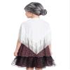 ACSUSS Girls 100 Day School Cosplay Costumes Sleeveless Floral Print Dress with Fringed Shawl Granny Outfits Hot Pink 8 Years view 1