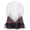ACSUSS Girls 100 Day School Cosplay Costumes Sleeveless Floral Print Dress with Fringed Shawl Granny Outfits Hot Pink 8 Years view 4