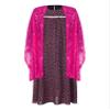 JEATHA Girls Grandma Dress with Lace Shawl 100 Day School Cosplay Costumes Stage Performance Outfit Hot Pink 10 Years view 3