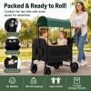 VRHOT Wagon Stroller for 2 Kids, Kids Wagon with Canopy and Seats, 2 Seater Wagon Stroller with Safety Harness, Foot Brake, Storage Basket view 4