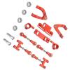 Rc Cars Upgrade Parts for WPL for D12 D22 D32 D42 1/10 Metal Steering Cup Upper Lower Arm Steering Slider Turning Block RC Car Upgrades Parts Accessories(Red) view 2