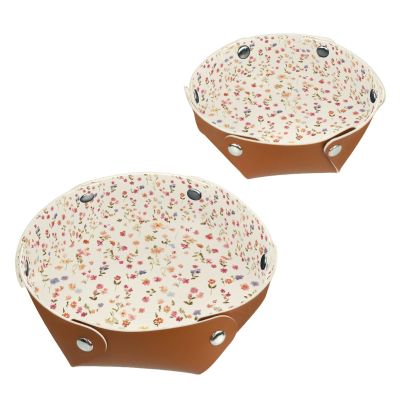 2Pcs PU Dice Holder Folding for RPG DND Table Games, Dice Trays Storage Box Portable Folding Rolling Dice Tray, Fresh Floral Pattern