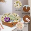 2Pcs PU Dice Holder Folding for RPG DND Table Games, Dice Trays Storage Box Portable Folding Rolling Dice Tray, Daisy Light Yellow view 2