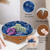 2Pcs PU Dice Holder Folding for RPG DND Table Games, Dice Trays Storage Box Portable Folding Rolling Dice Tray, Christmas Snowflake Blue view 2