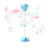 Standing Bubble Machine, Rechargeable Automatic Bubble Maker with Light Music, 3-Level Adjustable Heights, Detachable Bubble Wand for Outdoor Party Wedding and Event Decor (Blue) view 1