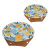 2Pcs PU Dice Holder Folding for RPG DND Table Games, Dice Trays Storage Box Portable Folding Rolling Dice Tray, Yellow and Blue Floral view 1