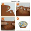 2Pcs PU Dice Holder Folding for RPG DND Table Games, Dice Trays Storage Box Portable Folding Rolling Dice Tray, Yellow and Blue Floral view 4