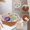 2Pcs PU Dice Holder Folding for RPG DND Table Games, Dice Trays Storage Box Portable Folding Rolling Dice Tray, Easter Eggs Floral view 2