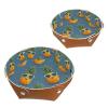 2Pcs PU Dice Holder Folding for RPG DND Table Games, Dice Trays Storage Box Portable Folding Rolling Dice Tray, Summer Glasses Fruits Blue view 1