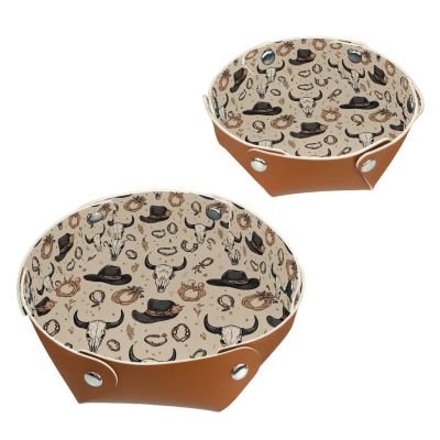 2Pcs PU Dice Holder Folding for RPG DND Table Games, Dice Trays Storage Box Portable Folding Rolling Dice Tray, Western Print