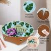 2Pcs PU Dice Holder Folding for RPG DND Table Games, Dice Trays Storage Box Portable Folding Rolling Dice Tray, Tropical Leaves Blue view 2