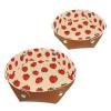 2Pcs PU Dice Holder Folding for RPG DND Table Games, Dice Trays Storage Box Portable Folding Rolling Dice Tray, Strawberry Orange Pattern view 1