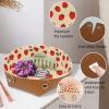 2Pcs PU Dice Holder Folding for RPG DND Table Games, Dice Trays Storage Box Portable Folding Rolling Dice Tray, Strawberry Orange Pattern view 2