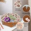 2Pcs PU Dice Holder Folding for RPG DND Table Games, Dice Trays Storage Box Portable Folding Rolling Dice Tray, Bows Pink Floral view 2