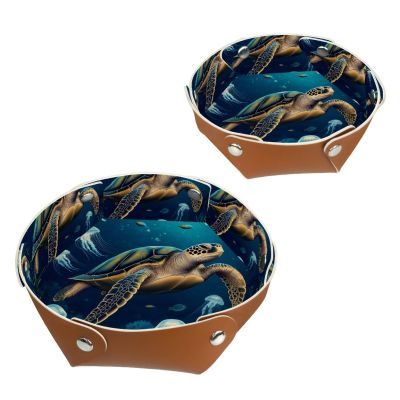 2Pcs PU Dice Holder Folding for RPG DND Table Games, Dice Trays Storage Box Portable Folding Rolling Dice Tray, Jellyfish Turtle