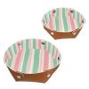 2Pcs PU Dice Holder Folding for RPG DND Table Games, Dice Trays Storage Box Portable Folding Rolling Dice Tray, Pink and Green Stripes view 1