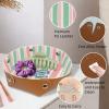 2Pcs PU Dice Holder Folding for RPG DND Table Games, Dice Trays Storage Box Portable Folding Rolling Dice Tray, Pink and Green Stripes view 2