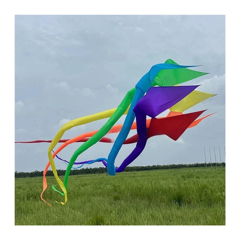 13.0m Large Soft Spinner Windsock Kite Big Huge Easy to Fly(13.0m Rainbow Colors)