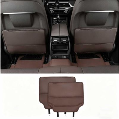 Car Kick Mats for Opel Ampera/Ampera-e 2011-2020, Car Back Seats Leather Anti Kick Pad Seats Back Protector Cover Waterproof Protective Mat,Brown