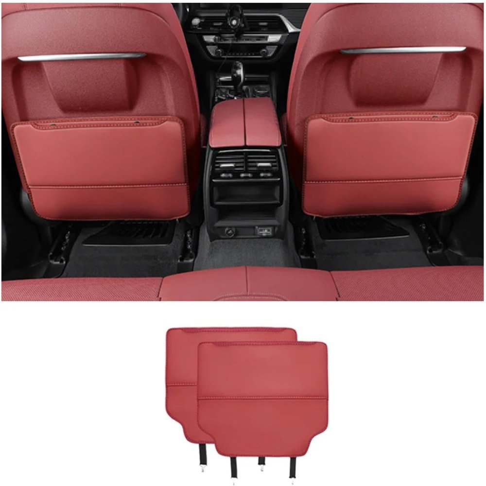 Car Kick Mats for Toyota Matrix 2003-2014, Car Back Seats Leather Anti Kick Pad Seats Back Protector Cover Waterproof Protective Mat,Red