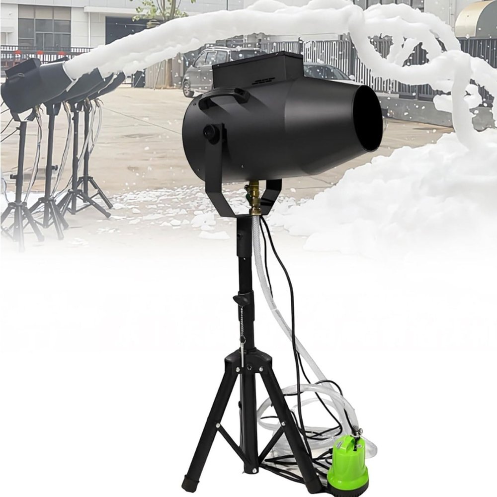 1000W/2000W Party Foam Machine, Shaking Head Jet Bubble Machine Large Stage Foam Machine Summer Pool Water Toys with 6-10M Distance and 40 Coverage for Outdoor Parties Water Park Pool Party(1000W)