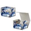 Dikoer Card Deck Box for MTG Commander, 100+ Side Loading Double Sleeved Cards Storage Holder with 4 High Strength Magnets Leather TCG Case for Magicg PTCG OCG Cards Collection, Blue Snowman view 1
