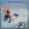 Dikoer Card Deck Box for MTG Commander, 100+ Side Loading Double Sleeved Cards Storage Holder with 4 High Strength Magnets Leather TCG Case for Magicg PTCG OCG Cards Collection, Blue Snowman view 4