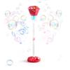 2Pcs Standing Bubble Machine, Rechargeable Automatic Bubble Maker with Light Music, 3-Level Adjustable Heights, Detachable Bubble Wand for Outdoor Party Wedding and Event Decor (Red-2Pcs) view 1