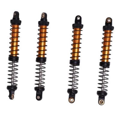 POENVFPO 4pcs 110mm RC, Dual Stage Spring Adjustable Damper for 1/10 RC Crawler Car Upgrade, with Spare Springs (Gold)