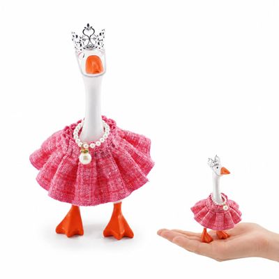 7 Inch Desk Goose Pink Princess Dress, Crown & Pearl Outfit Set