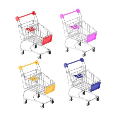 NonMiFyR 4X Mini Shopping Cart Decorative Ornament Supermarket Storage Toy