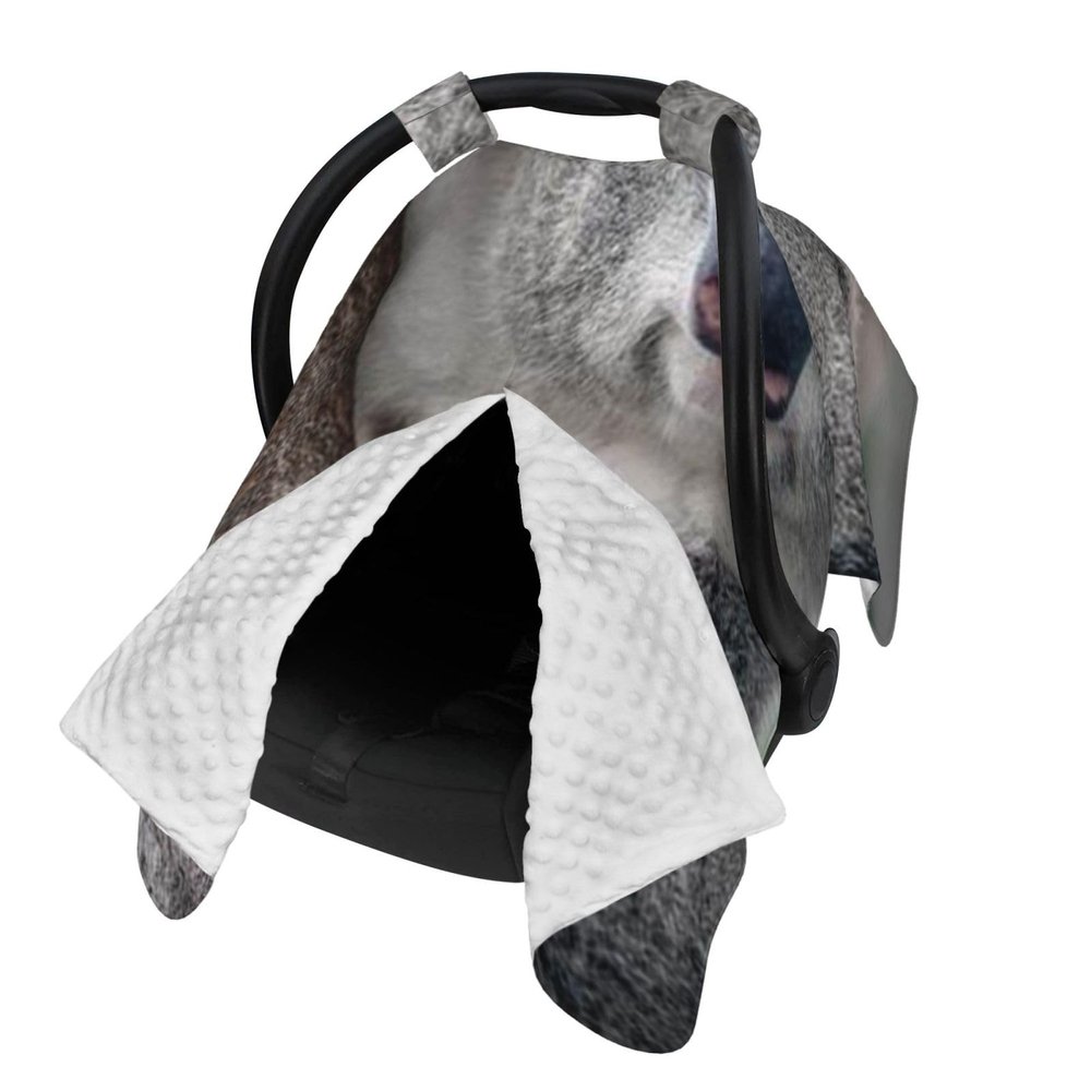 Cute Koala Baby Car Seat Cover & Breastfeeding Nursing Cover - Breathable Stretch Fabric Multi-Use Nursing Cover for Breastfeeding