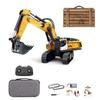 OBIOCKIDAY 1/50 Remote Control Excavator, 2.4G 26CH 3KM/H Metal RC Excavator Digger with 360 Infinite Rotation/Light Sound Effects, Engineering Truck RC Construction Vehicle Gift -RTR view 1