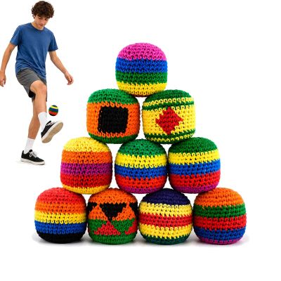 6/10/15PCS Handcrafted Knitted Footbag Set, 2026 Upgraded Crochet Juggling Balls for Kids & Adults, Colorful Bags for Outdoor Play, Active Games, and Coordination Practice(10pcs)